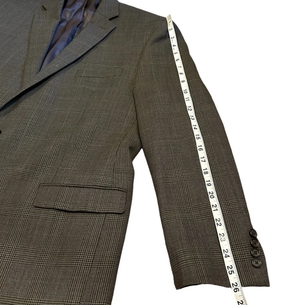 LRL Ralph Lauren 100% Wool Heritage Houndstooth Blazer Jacket Sport Coat 46 Long